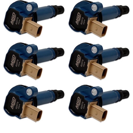 MSD IGNITION COIL, BLUE, FORD ECO-BOOST 3.5L V6, 6-PK 825765
